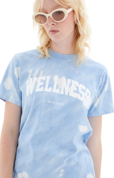 Shop Sporty And Rich Wellness Ivy Tie Dye T-shirt In Hydrangea/white
