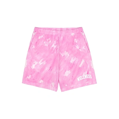 Shop Sporty And Rich Wellness Ivy Tie Dye Gym Short In Taffy/white