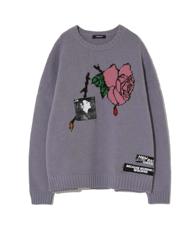 Shop Undercover New Rose Wool Sweater In Lavender