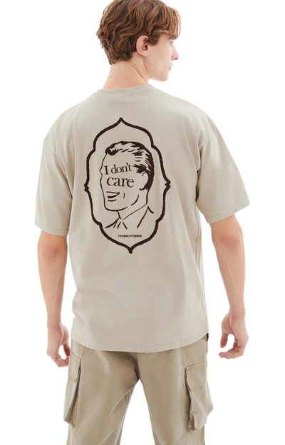 Shop Undercover I Don't Care Cotton T-shirt In Beige