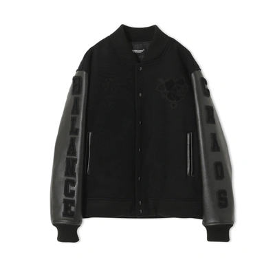 Shop Undercover All Black Balance/chaos Varsity Jacket