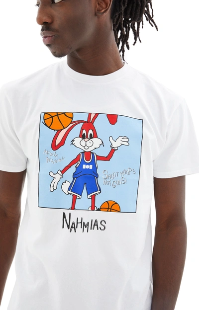 Shop Nahmias Shoot Hoops T-shirt In White