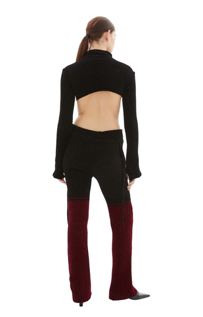 Shop Ottolinger Knit Pants In Black/red