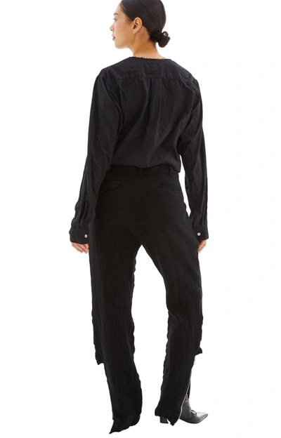 Shop Comme Des Garcons Black Wool Pants With Zipper In Black