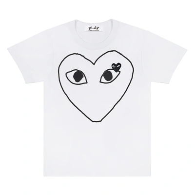 Shop Comme Des Garçons Play Play Womens Heart Outline T-shirt In Black