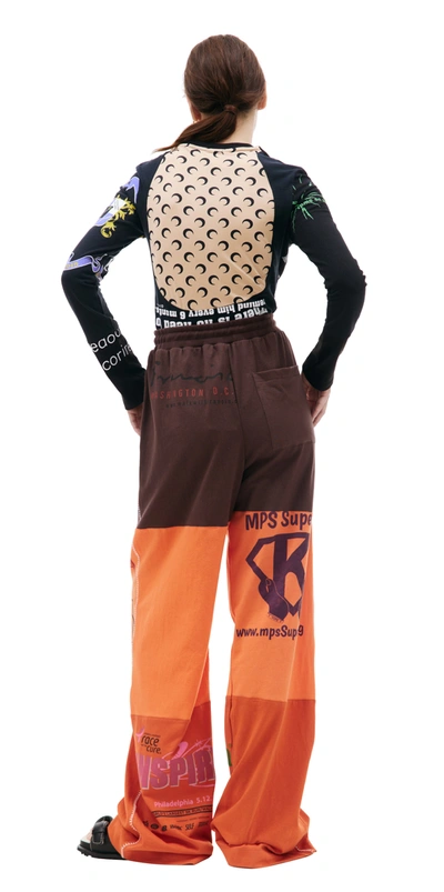 Shop Marine Serre Regenerated Graphic T-shirt Patchwork Pants In Black/red