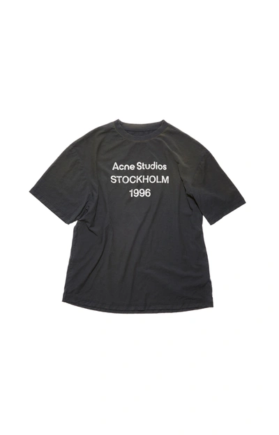 Shop Acne Studios Logo 1996 T-shirt In Faded Black