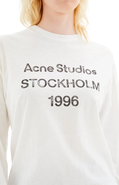 Shop Acne Studios Logo 1996 Long Sleeve T-shirt In White