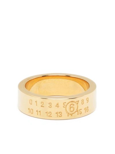 Shop Mm6 Maison Margiela Mm6 Wide Ring In Gold