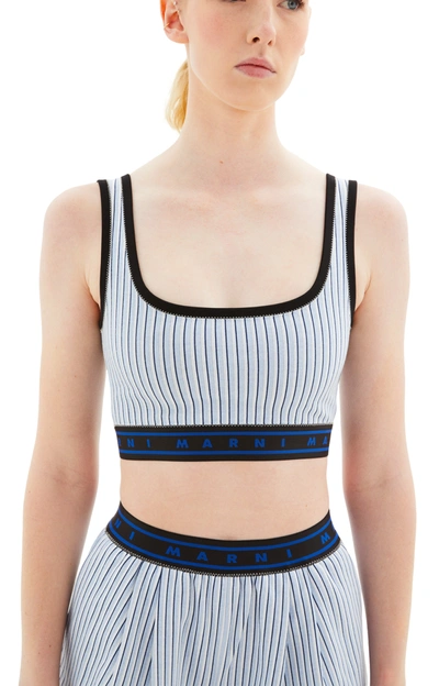 Shop Marni Cropped Tank Top In Striped