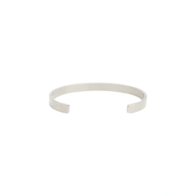 Shop Maison Margiela Logo Cuff Bracelet In Silver