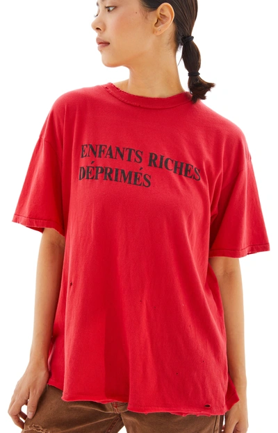 Shop Enfants Riches Deprimes Classic Logo T-shirt In Faded Scarlet/black