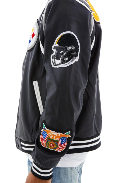 Shop Jeff Hamilton Steelers Bomber Jacket In Black/white