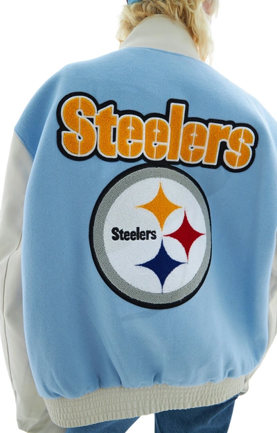 Shop Jeff Hamilton Steelers Bomber Jacket In Blue/white