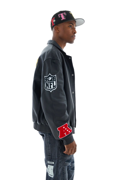 Jeff Hamilton Steelers Bomber Jacket In Black/black