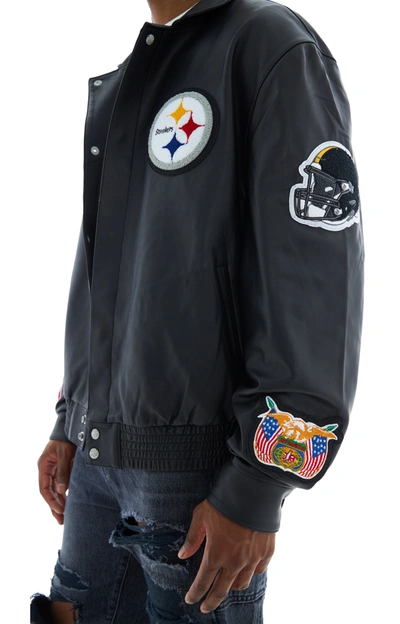Shop Jeff Hamilton Steelers Bomber Jacket In Black/black