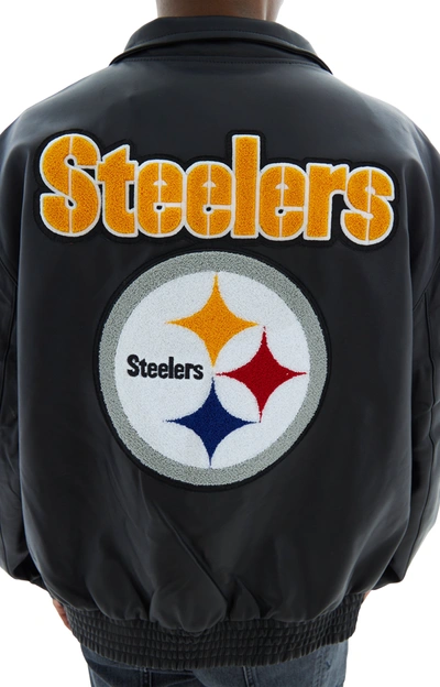 Jeff Hamilton Steelers Bomber Jacket In Black/black