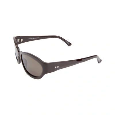 Shop Dries Van Noten X Linda Farrow Rectangle Sunglasses In Dark Brown/silver/brown