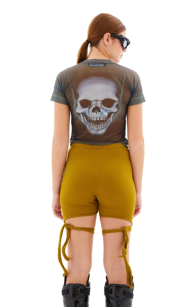 Shop Ottolinger Mesh T-shirt In Skull Print
