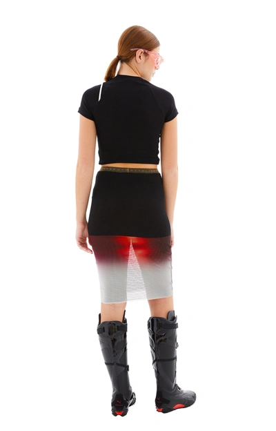 Shop Ottolinger Mesh Skirt In Face Print