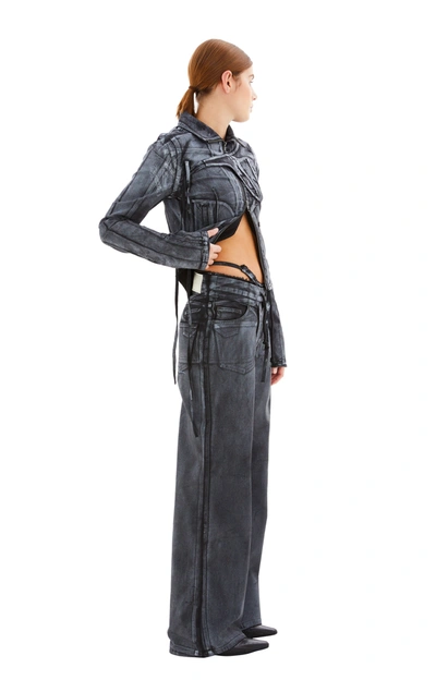 Shop Ottolinger Double Fold Pants In Black/white