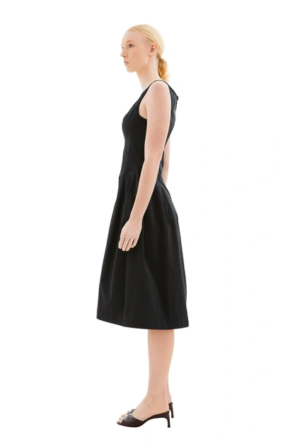 Shop Marni Midi Nylon Dress In 00n99 Black