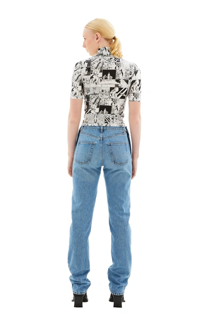 Shop Coperni Open Hip Jeans In Washed Blue