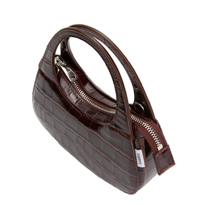 Coperni Croco Micro Baguette Bag Swipe In Brown