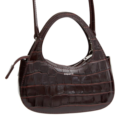 Coperni Croco Micro Baguette Bag Swipe In Brown