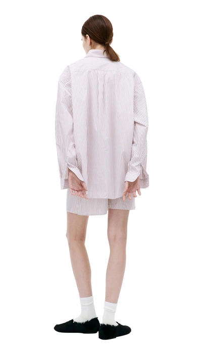 Shop Sporty And Rich Crown Oversized Shirt In White/merlot