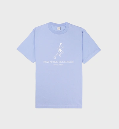 Shop Sporty And Rich Live Longer T-shirt In Periwinkle