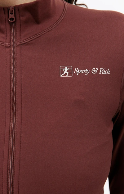 Shop Sporty And Rich Runner Script Sports Jacket In Maroon