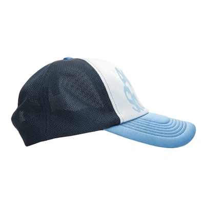 Shop Acne Studios Trucker Hat In Multi Blue