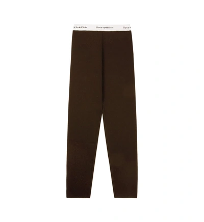 Sporty And Rich Serif Logo Knitted Leggings In Chocolate