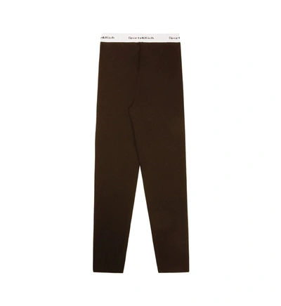 Shop Sporty And Rich Serif Logo Ribbed Legging In Chocolate