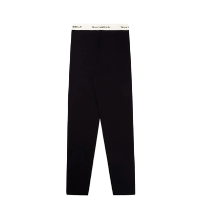 Sporty And Rich Serif Logo High Waist Ribbed Leggings In Black