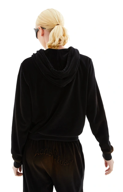Acne Studios Velour Hooded Sweater In Black