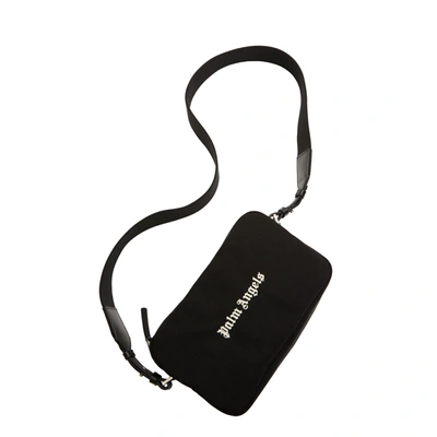 Shop Palm Angels Cordura Logo Camera Case Bag In Black/white