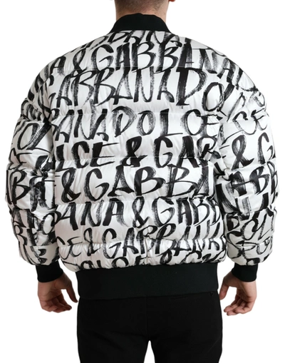 Shop Dolce & Gabbana Elegant White Bomber Men's Jacket