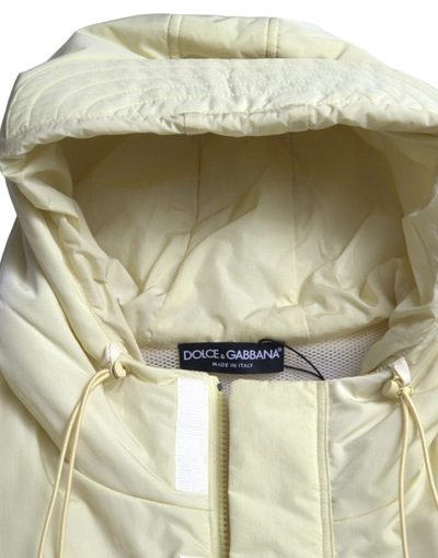 Shop Dolce & Gabbana Sunshine Yellow Hooded Vest Men's Jacket