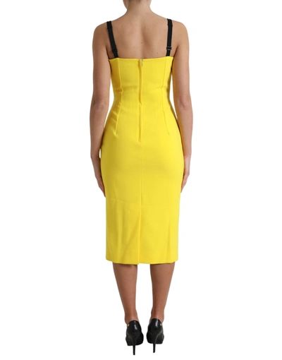 Shop Dolce & Gabbana Sunshine Chic Sleeveless Midi Women's Dress In Yellow