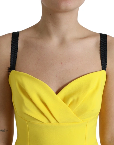Shop Dolce & Gabbana Sunshine Chic Sleeveless Midi Women's Dress In Yellow