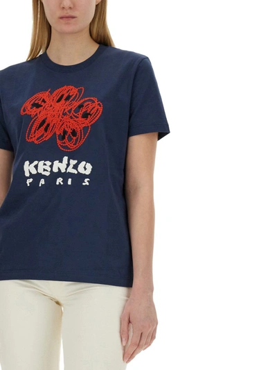 Shop Kenzo T-shirt With Logo In Blue