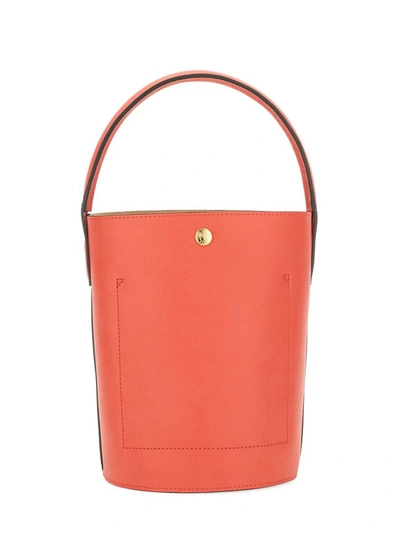 Shop Longchamp Cuir De Russie Bucket Bag In Red