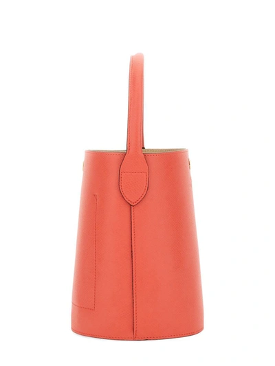 Shop Longchamp Cuir De Russie Bucket Bag In Red