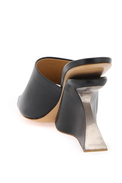 Shop Off-white Wedge Heel Mules With Jug Design In Black