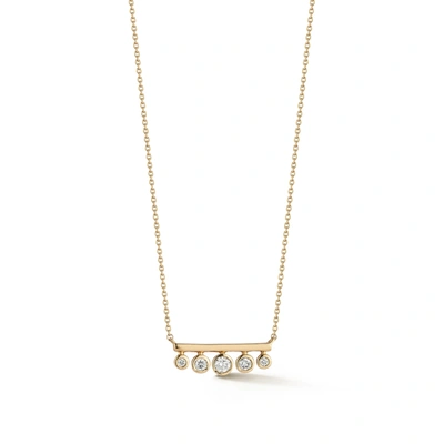 Shop Dana Rebecca Designs Lulu Jack Graduating Bezel Mini Bar Necklace In Yellow Gold