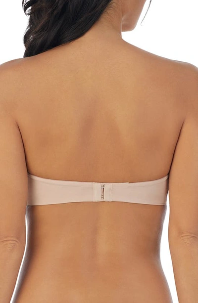 On Gossamer Sleek Micro Underwire Strapless Plunge Bra In Champagne