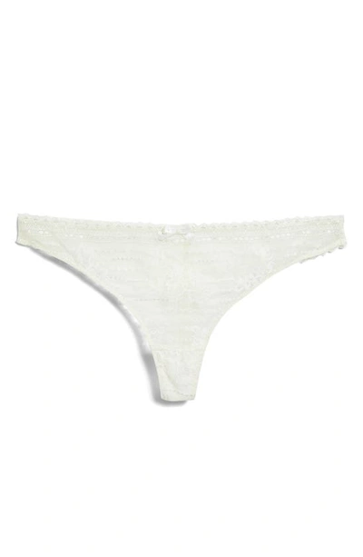 Shop Etam Panama Lace Thong In Ecru