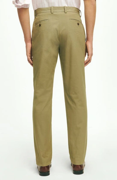 Shop Brooks Brothers Stretch Supima® Cotton Poplin Chinos In Vetiver